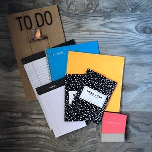 Inspirational Desk Set - Assorted Notebooks, Clipboard, Motto of the Day Cards